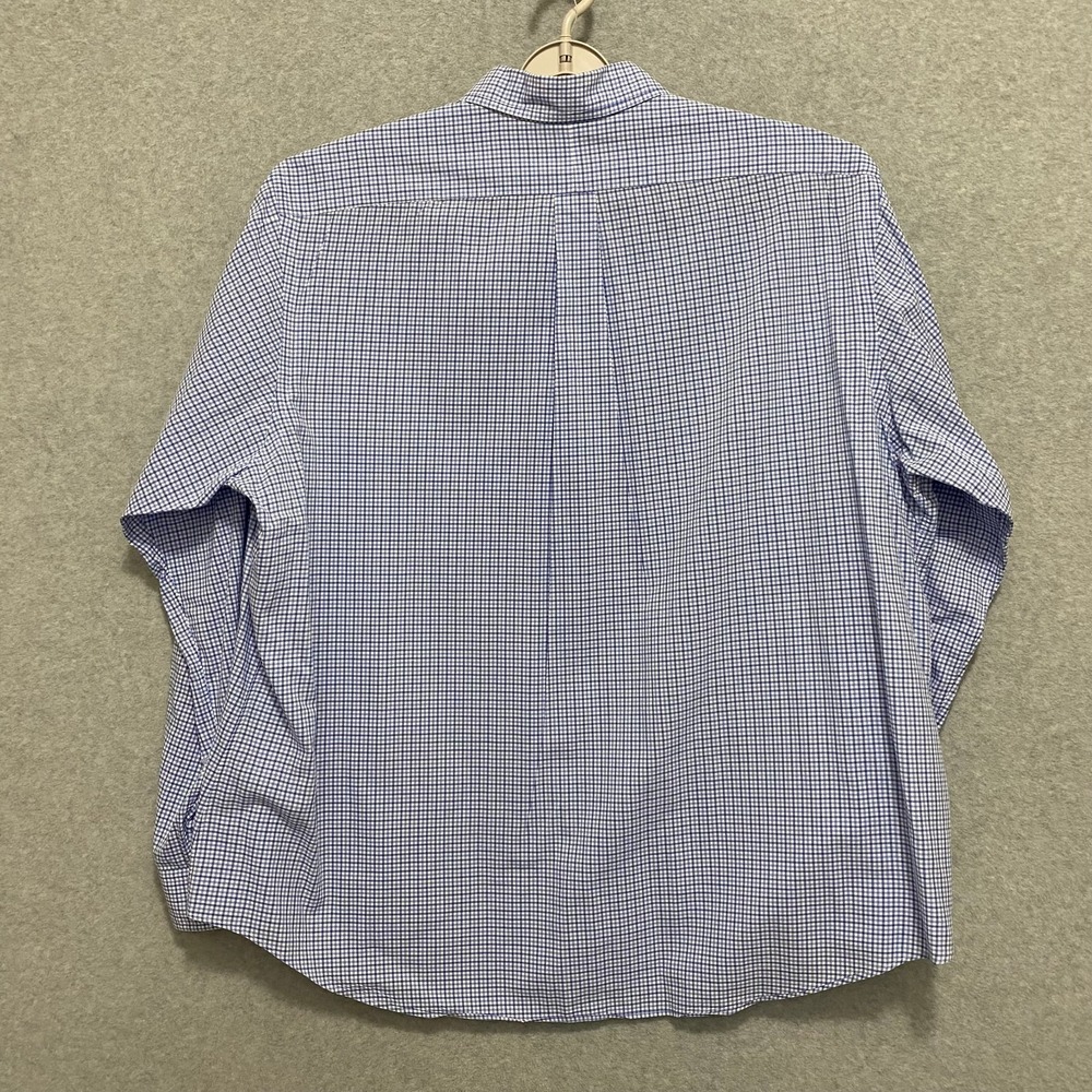 RALPH LAUREN Men's XXL Button Down Shirt Blue Check Cotton Embroidered Pony Logo - Picture 2 of 7